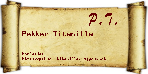 Pekker Titanilla névjegykártya